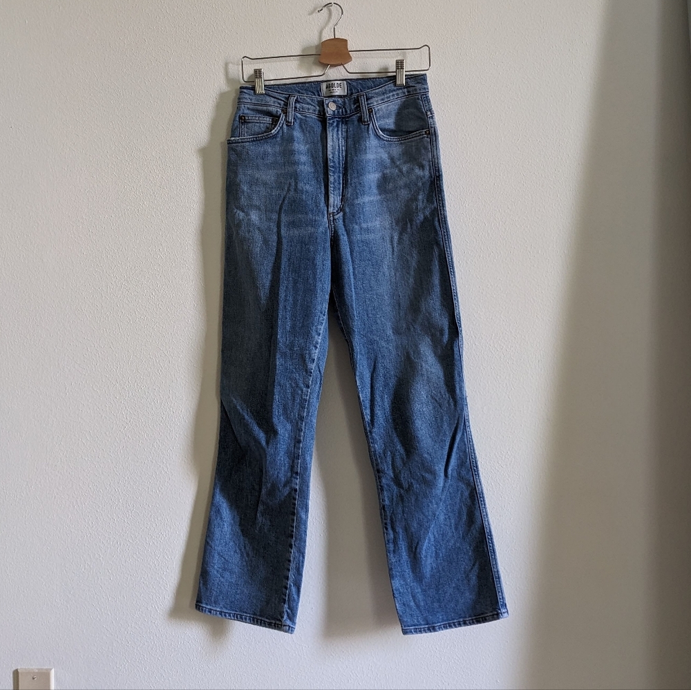 Agolde Blue Straight Leg Denim Jeans